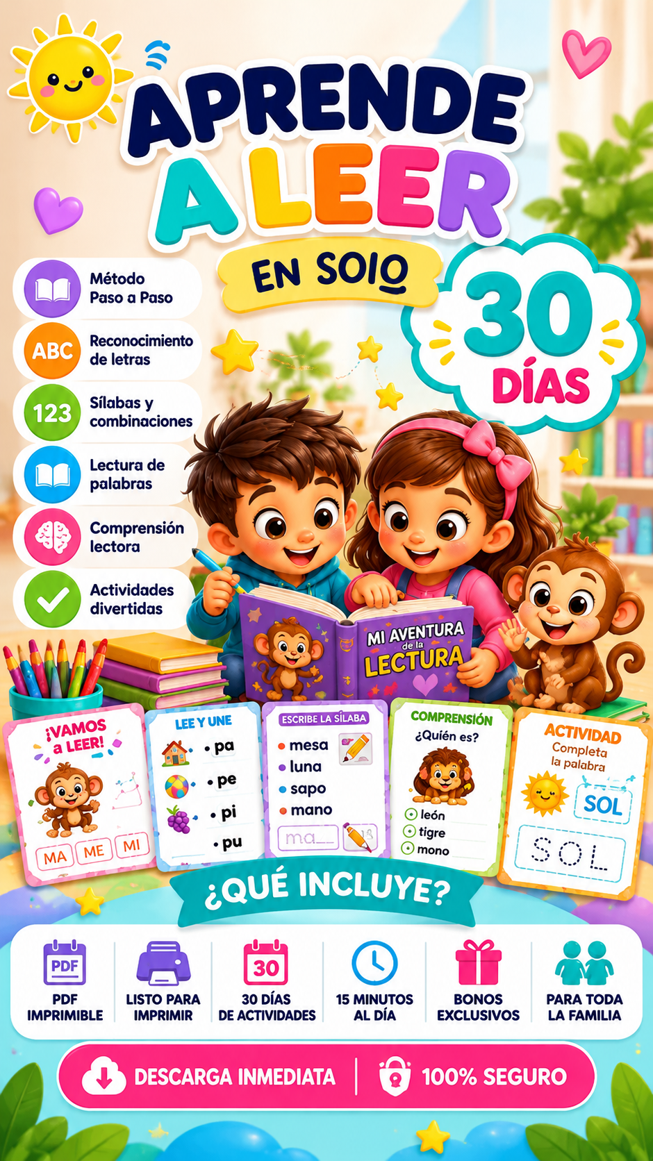 Aprende a Leer en 30 Días | Actividades Imprimibles para Niños PDF