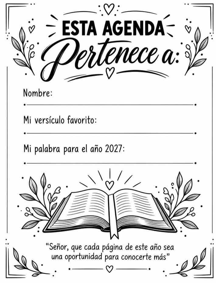 Agenda Devocional Cristiana 2027 | Organiza, Ora y Crece en Fe | PDF Digital Imprimible