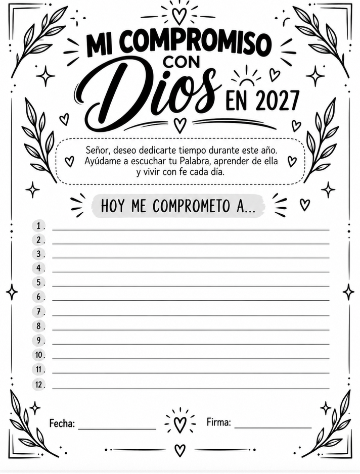 Agenda Devocional Cristiana 2027 | Organiza, Ora y Crece en Fe | PDF Digital Imprimible