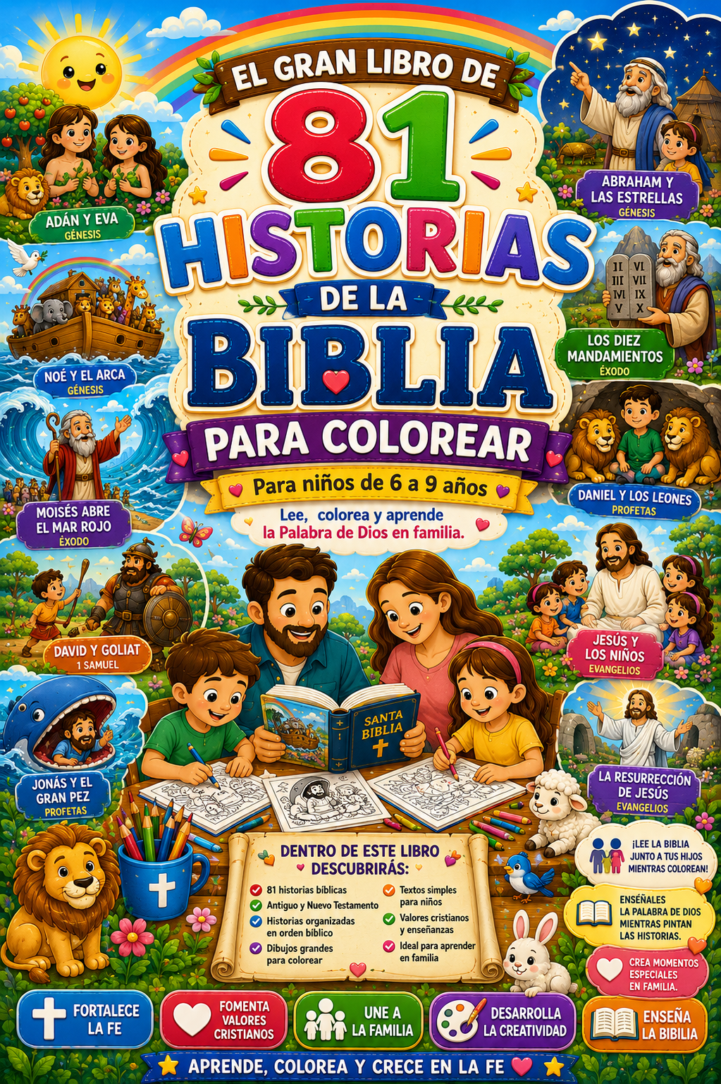 81 Historias Bíblicas para Colorear | Devocional en Familia con PDF Imprimible