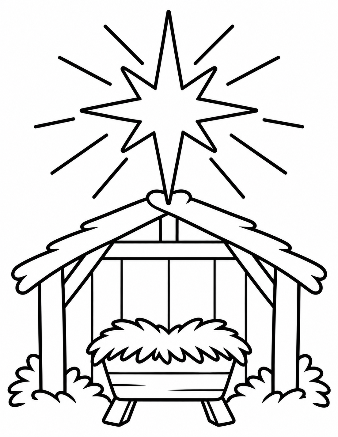 Navidad para Colorear: 30 Dibujos Fáciles para Niños Pequeños | Pesebre y Navidad | PDF Imprimible