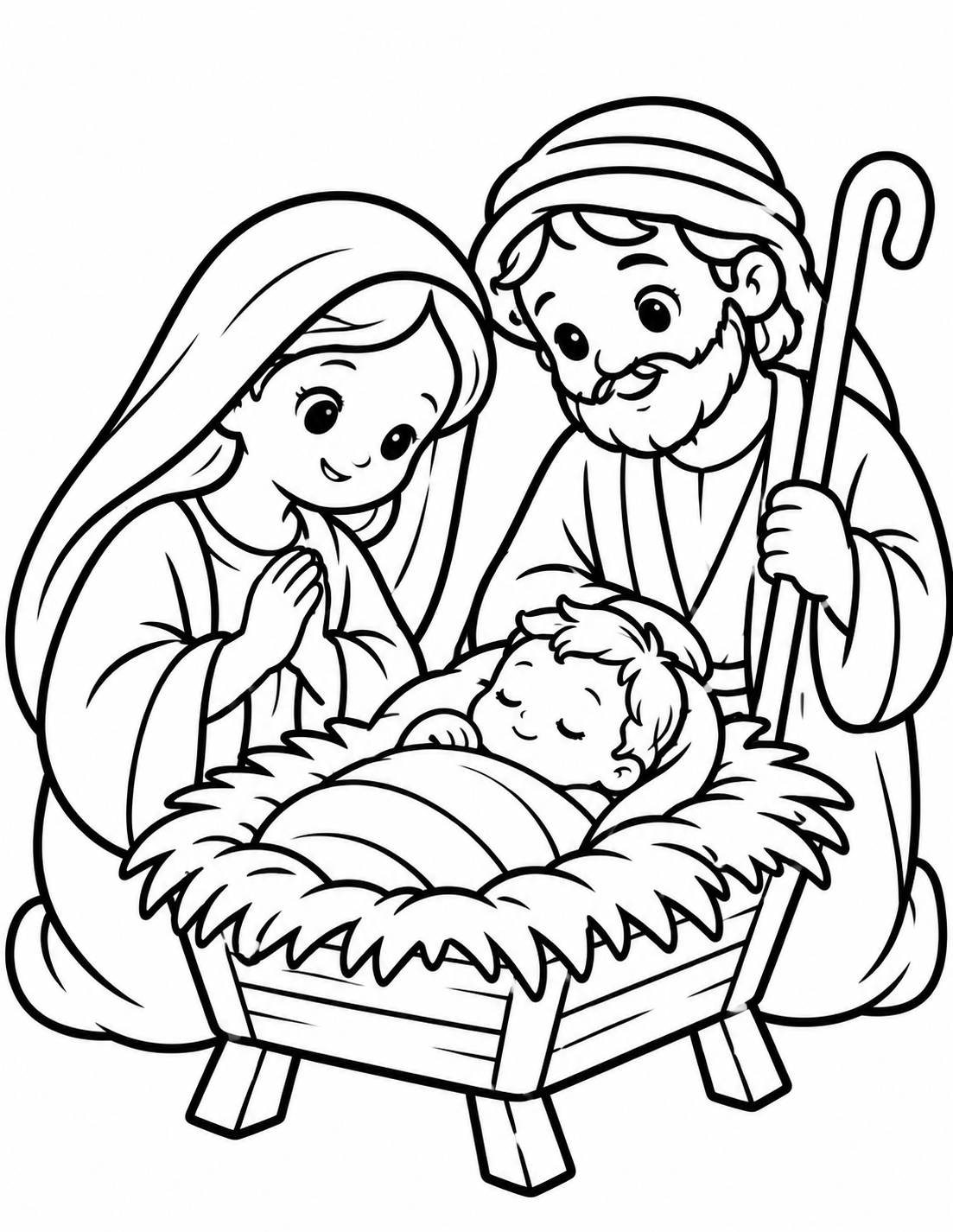 Navidad para Colorear: 30 Dibujos Fáciles para Niños Pequeños | Pesebre y Navidad | PDF Imprimible