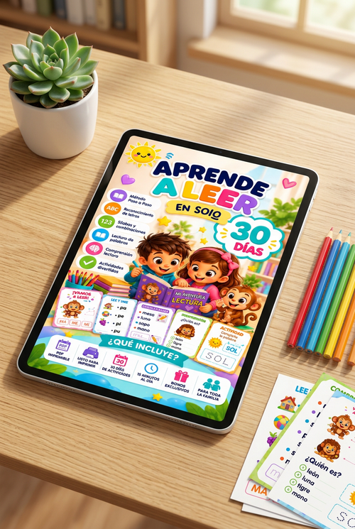 Mockup tablet PDF Aprende a Leer en 30 Días