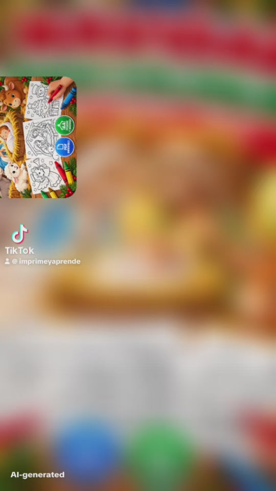 🎄 Navidad para Colorear | Adornos del Pesebre para Niños | PDF Imprimible